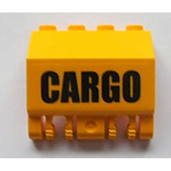 Panel 2 x 4 x 3 1/3 with Double Locking 2 Fingers Hinge with Black 'CARGO' Pattern (Sticker) - Set 4512