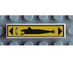 Tile 1 x 4 with Submarine Left Pattern (Sticker) - Set 8480