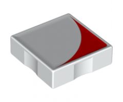 Duplo, Tile 2 x 2 with Shape Red Inverse Quarter Circle Pattern