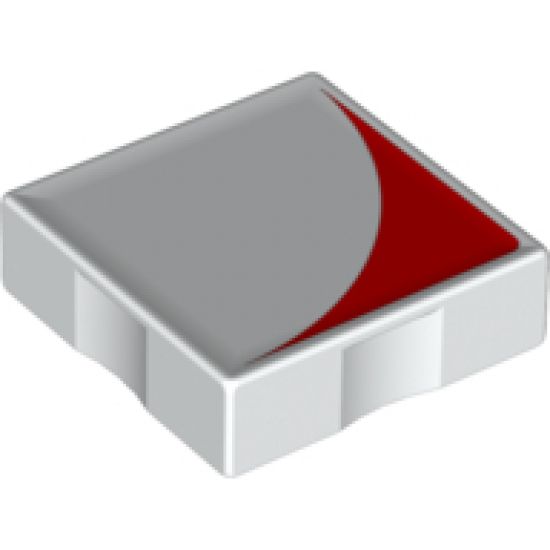 Duplo, Tile 2 x 2 with Shape Red Inverse Quarter Circle Pattern
