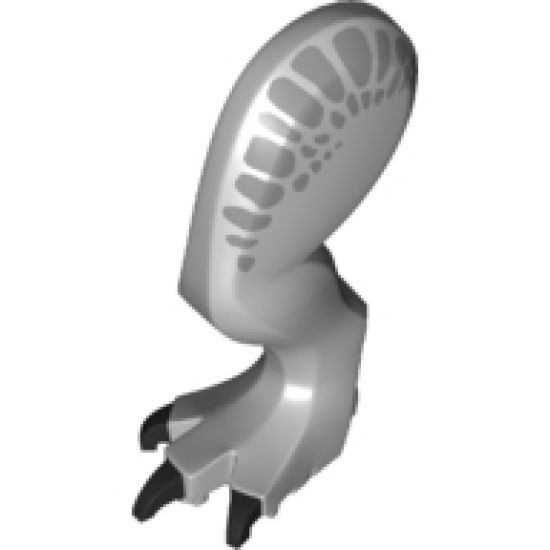 Animal, Body Part Dinosaur Leg Large (Rear) Tyrannosaurus rex with Pin, Black Claws and Silver Scales Pattern - Left