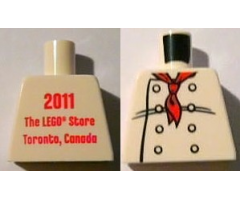 Torso Chef with 8 Buttons, Long Red Neckerchief Front, 2011 The LEGO Store Toronto, Canada Back Pattern