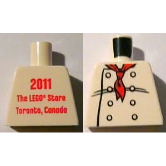 Torso Chef with 8 Buttons, Long Red Neckerchief Front, 2011 The LEGO Store Toronto, Canada Back Pattern