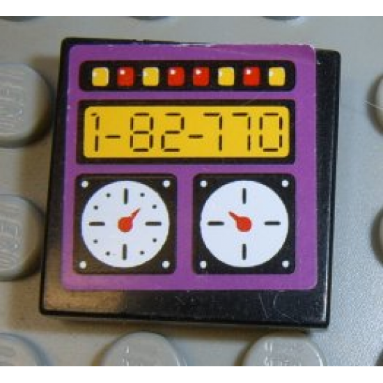 Tile 2 x 2 with Gauges and 1-82-770 Pattern (Sticker) - Set 8277