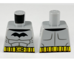 Torso Black Bat, Dark Bluish Gray Muscle Contours, Yellow Utility Belt Pattern