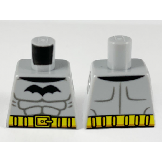 Torso Black Bat, Dark Bluish Gray Muscle Contours, Yellow Utility Belt Pattern