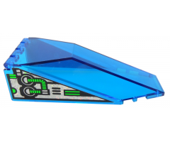 Windscreen 10 x 4 x 2 1/3 Canopy with Unitron Silver / Green Pattern on Both Sides (Stickers) - Set 6991