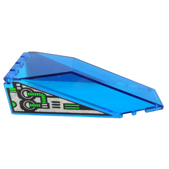 Windscreen 10 x 4 x 2 1/3 Canopy with Unitron Silver / Green Pattern on Both Sides (Stickers) - Set 6991