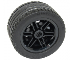 Wheel & Tire Assembly 30.4mm D. x 20mm with No Pin Holes and Reinforced Rim with Black Tire 43.2 x 22 ZR (56145 / 44309)