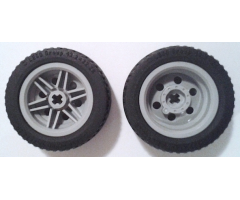 Wheel & Tire Assembly 30.4mm D. x 20mm with No Pin Holes and Reinforced Rim with Black Tire 43.2 x 22 ZR (56145 / 44309)