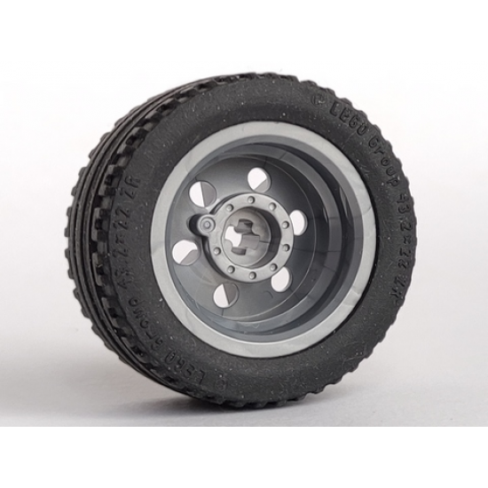 Wheel & Tire Assembly 30.4mm D. x 20mm with No Pin Holes and Reinforced Rim with Black Tire 43.2 x 22 ZR (56145 / 44309)