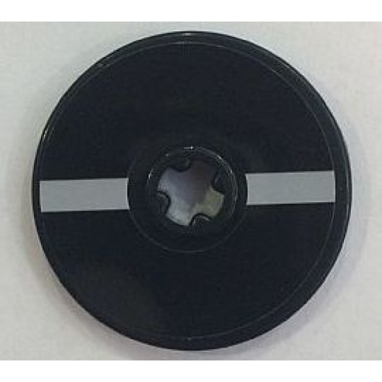 Technic, Disk 3 x 3 with Light Bluish Gray Bars Pattern (Sticker) - Set 75087