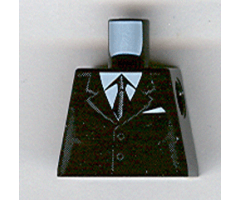 Torso Suit with 2 Buttons, Gray Sides, Gray Centerline and Tie Pattern
