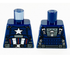Torso Armor, White and Silver Star, 2 White Pockets and 3 Dark Red Stripes Pattern