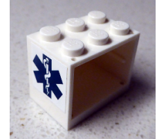 Container Cupboard 2 x 3 x 2 - Solid Studs with EMT Star of Life Pattern (Sticker) - Set 8635