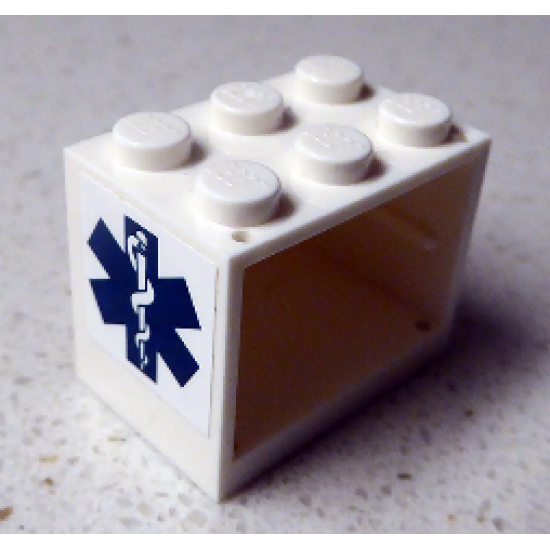 Container Cupboard 2 x 3 x 2 - Solid Studs with EMT Star of Life Pattern (Sticker) - Set 8635