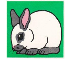 Duplo, Tile 2 x 2 x 1 with Rabbit Mosaic Picture 09 Pattern (Set 1014)