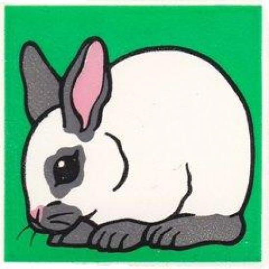 Duplo, Tile 2 x 2 x 1 with Rabbit Mosaic Picture 09 Pattern (Set 1014)