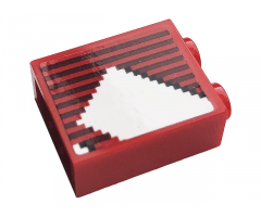 Brick 1 x 2 x 2 with Inside Stud Holder with Gray Stripes and White Stripe Pattern (Sticker) - 10272