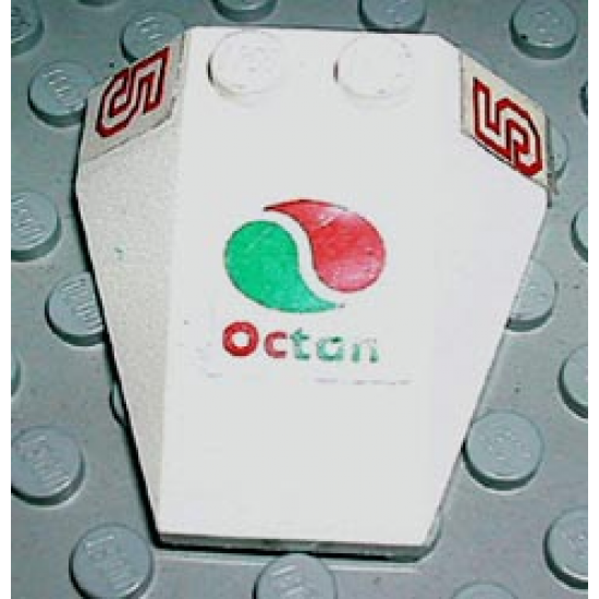 Wedge 4 x 4 Triple without Stud Notches with Octan Logo and Number 5 both sides Pattern (Stickers) - Set 6648