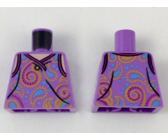 Torso Paisley Tank Top with One Button Pattern