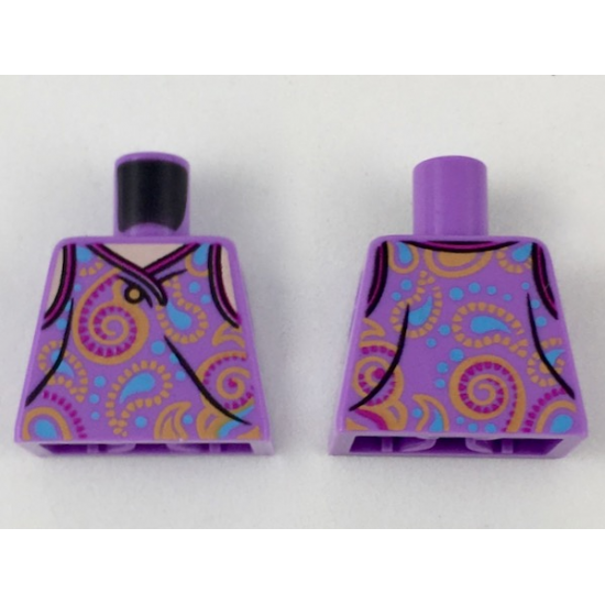 Torso Paisley Tank Top with One Button Pattern