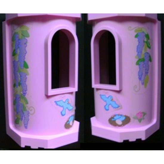 Belville Wall, Tower with Window with Grapes and Bird with Nest and Flower Pattern (Stickers) - Set 7582