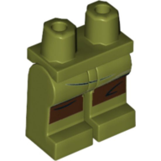 Hips and Legs with Creases and Dark Brown Leggings Pattern