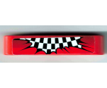 Technic, Liftarm 1 x 5 Thick with Black and White Checkered Flag Explosion on Red Background Pattern (Sticker) - Set 8242
