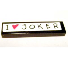 Tile 1 x 4 with 'I' Heart 'JOKER' Pattern (Sticker) - Set 7886