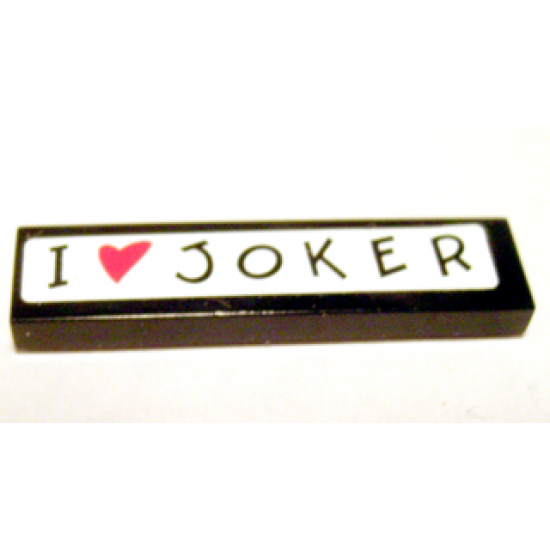 Tile 1 x 4 with 'I' Heart 'JOKER' Pattern (Sticker) - Set 7886