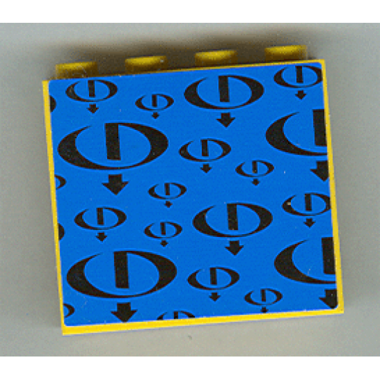 Panel 1 x 4 x 3 with Gravity Games Logo Repeating Black on Blue Pattern (Sticker) - Set 3538