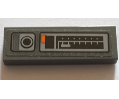 Tile 1 x 3 with Control Panel and Black Button Pattern Model Right Side (Sticker) - Set 75144