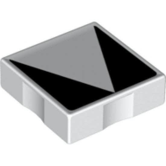 Duplo, Tile 2 x 2 with Shape Black Inverse Isosceles Triangle Pattern