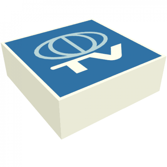 Tile 1 x 1 with TV Globe Logo Pattern