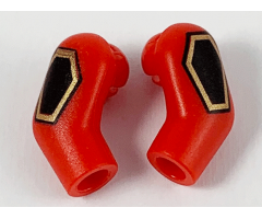 Arm, (Matching Left and Right) Pair with Black and Gold Hexagon Pattern