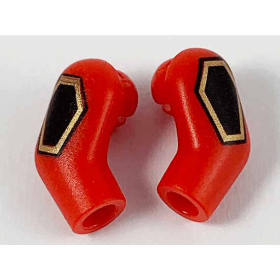 Arm, (Matching Left and Right) Pair with Black and Gold Hexagon Pattern