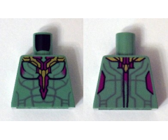 Torso Muscles Outline with Sand Purple Lines and Gold and Magenta Armor Plating Pattern (Vision)