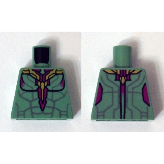 Torso Muscles Outline with Sand Purple Lines and Gold and Magenta Armor Plating Pattern (Vision)