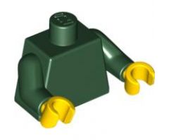 Torso Muscles Outline with Green Lantern Logo Pattern / Dark Green Arms / Bright Green Hands