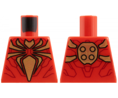 Torso Spider-Man Muscles Outline with Black Outlined Gold Spider Pattern (Iron Spider)