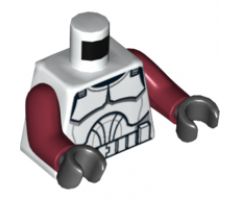 Torso SW Armor Clone Trooper Pattern (Clone Wars) / Dark Red Arms / Black Hands