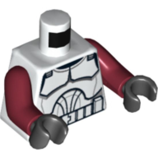 Torso SW Armor Clone Trooper Pattern (Clone Wars) / Dark Red Arms / Black Hands