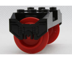 Wheel Train RC, Holder with Pin Slots with 2 Red Train Wheel RC Train with Pins (38339 / 38340)
