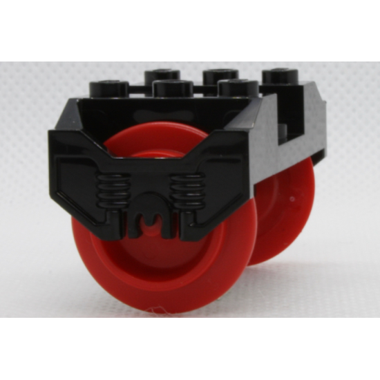 Wheel Train RC, Holder with Pin Slots with 2 Red Train Wheel RC Train with Pins (38339 / 38340)