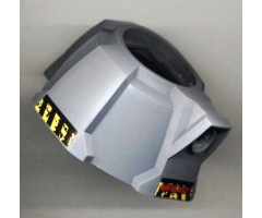 Vehicle Air Blast Launcher Base (Racers) with Black and Yellow Danger Stripes on Both Sides and Red 'AIR BLAST!' Pattern (Stickers) - Set 7968