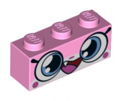 Brick 1 x 3 with Cat Face Wide Eyes and Smiling Wide Open Mouth with One Tooth Pattern