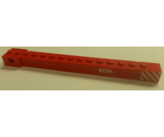 Crane Arm Outside, Wide with End Notch with Red and White Danger Stripes and White Train Logo Pattern on Both Sides (Stickers) - Set 4549