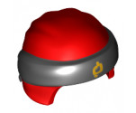 Minifigure, Headgear Ninjago Wrap Type 3 with Black Bandana and Knot and Yellow Asian Symbol Pattern