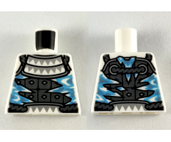 Torso Armor with Silver Triangles, Pearl Dark Gray Plates and Medium Azure Icicles Pattern